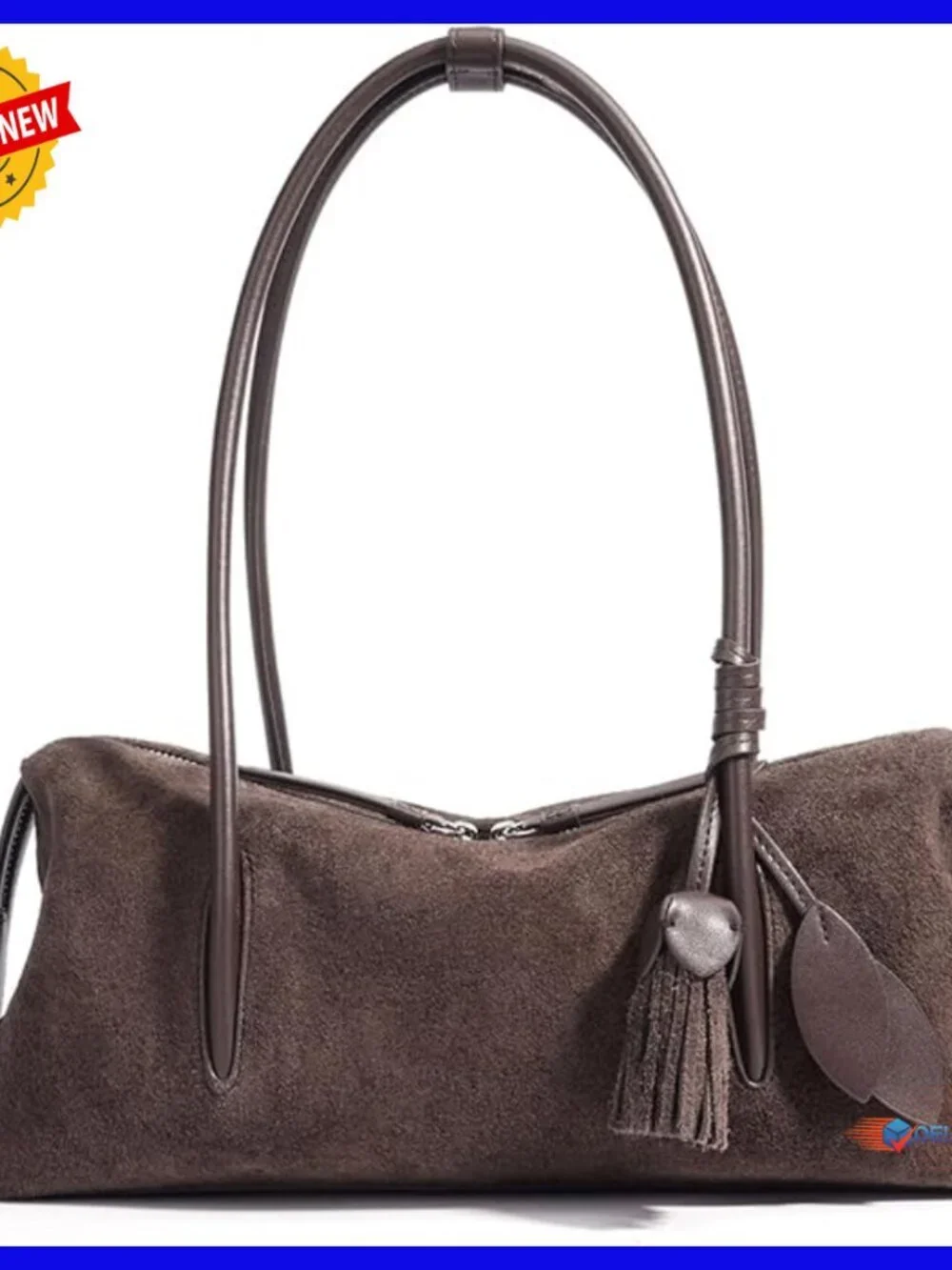 Genuine Suede Leather Hobo Bag, Lightweight Tote for Daily Commute